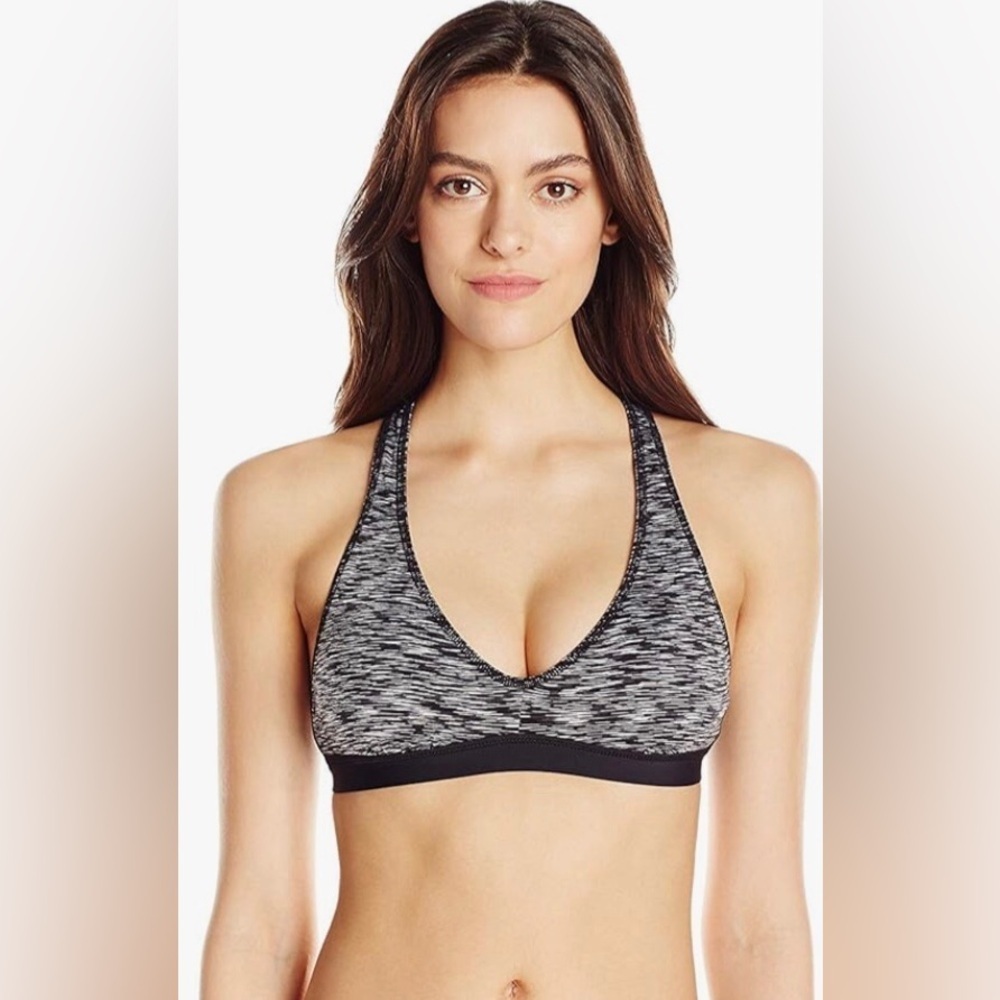 Anne Cole Locker Womens Heather Black Racerback Bikini Top Size Medium